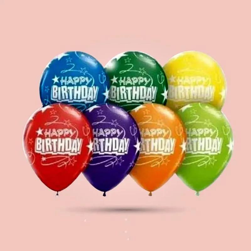 10 Happy Birthday Latex Helium Balloons