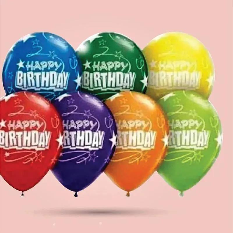 10 Happy Birthday Latex Helium Balloons