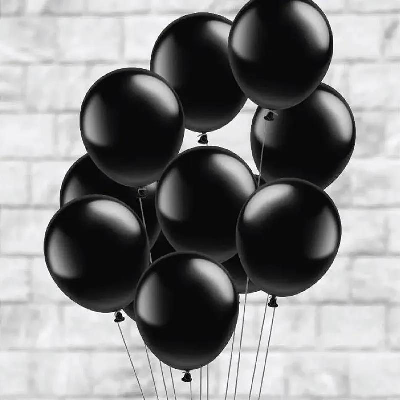 Black Latex Helium Balloons 10 Pcs