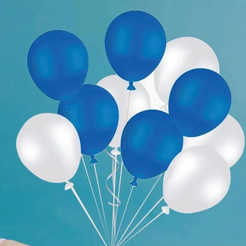 Blue and White Helium Balloons 10 Pcs