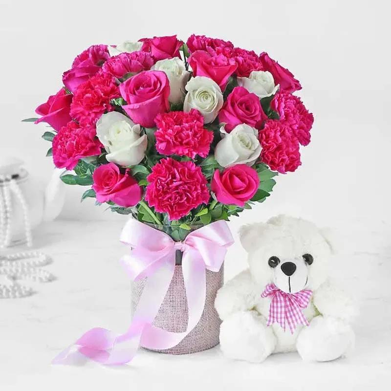 Group Hug Flower Arrangement N Soft Toy