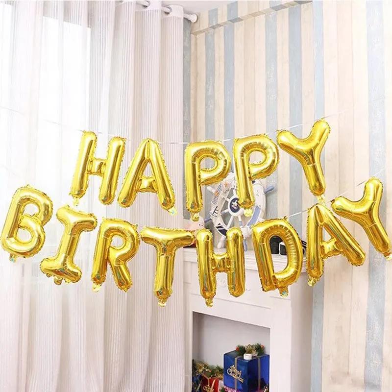 Happy Birthday Golden Letter Balloons