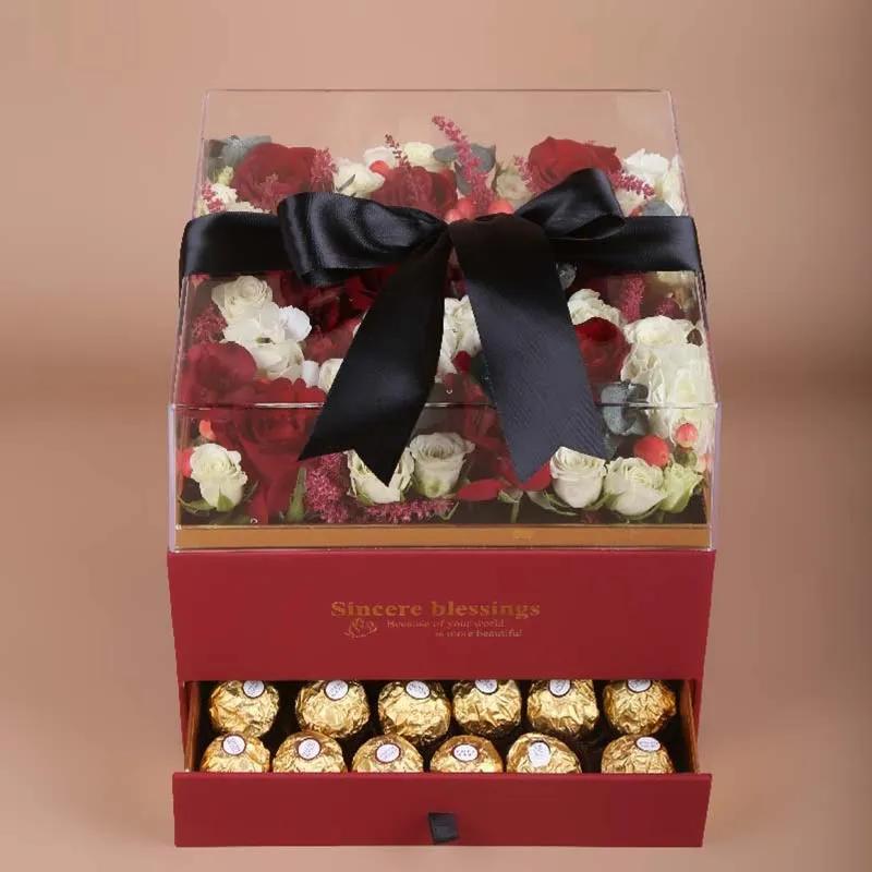 Heavenly Love Red and White Roses Box