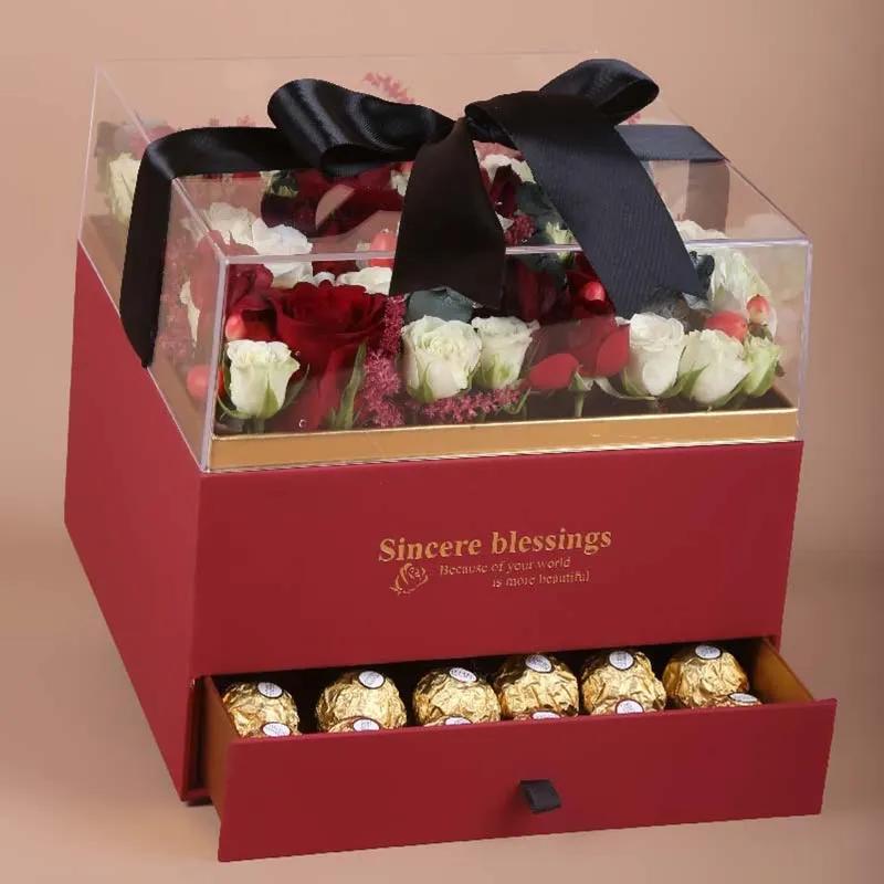 Heavenly Love Red and White Roses Box