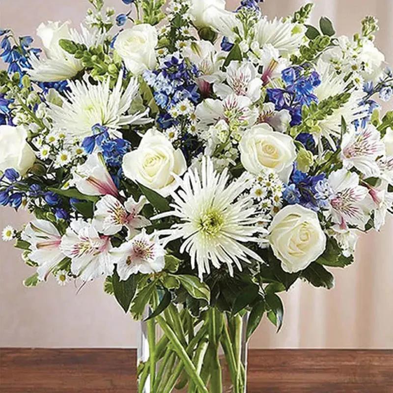 Joyful Blue and White Flowers Vase