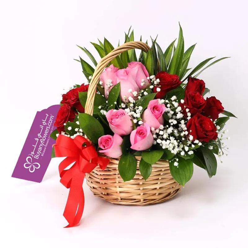 Lovable 15 Roses Basket