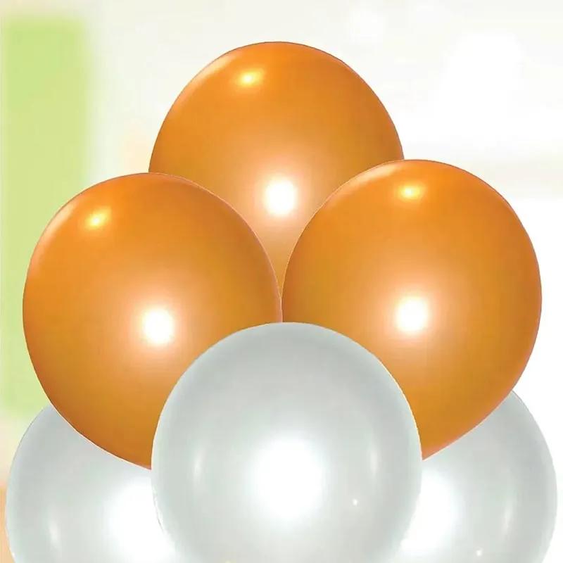 Orange N White Helium Balloons 10 Pcs