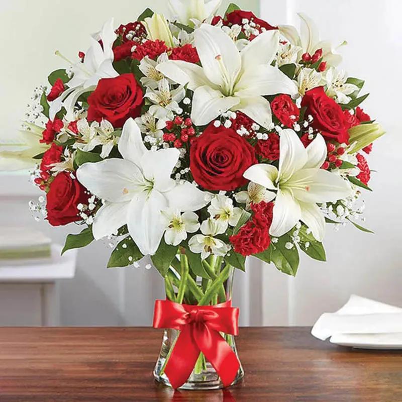 Passionate Red and White Flowers