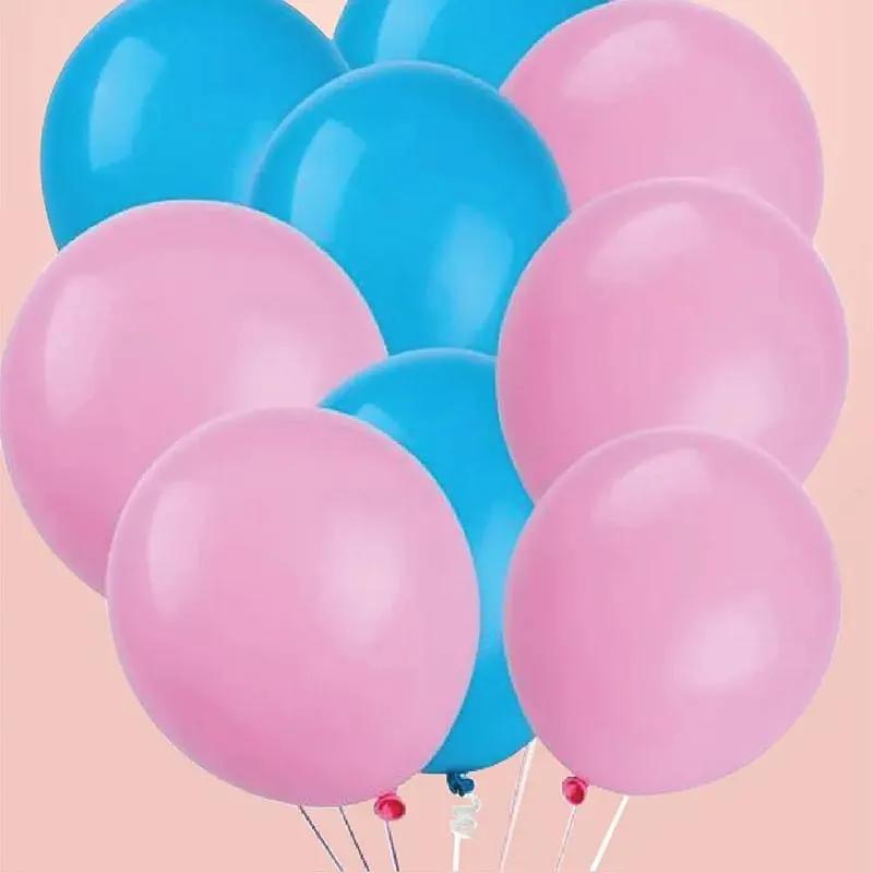 Pink and Blue Helium Balloons 10 Pcs