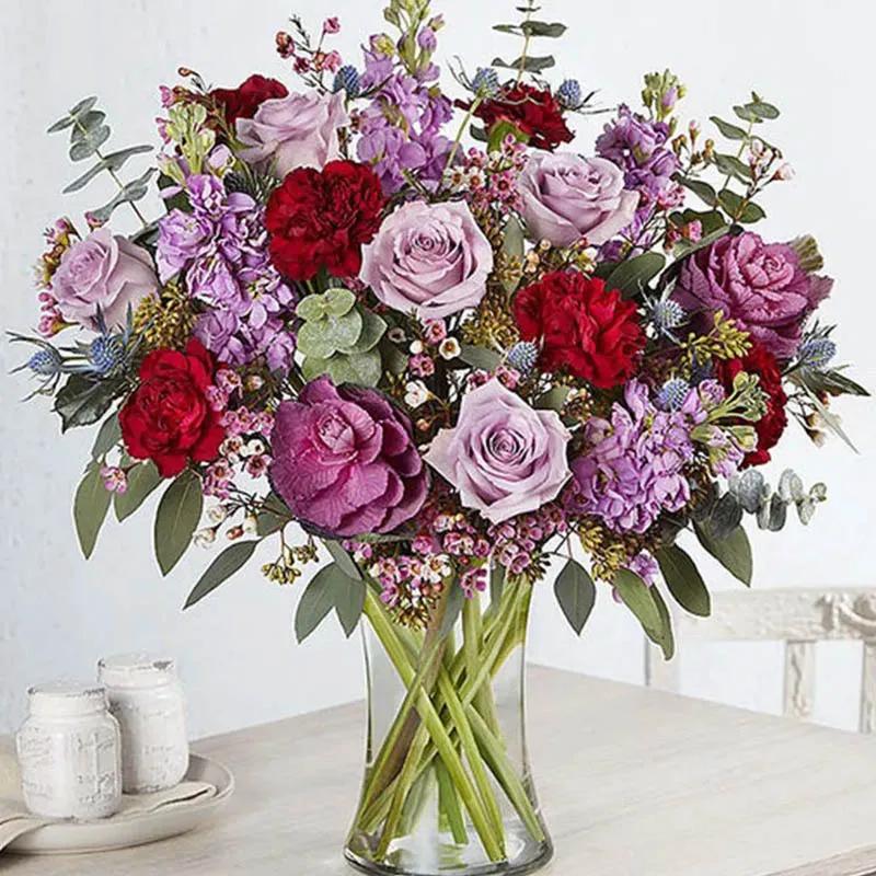 Purple and Red Flower Arrangement