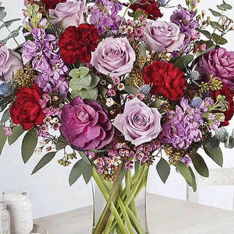 Purple and Red Flower Arrangement