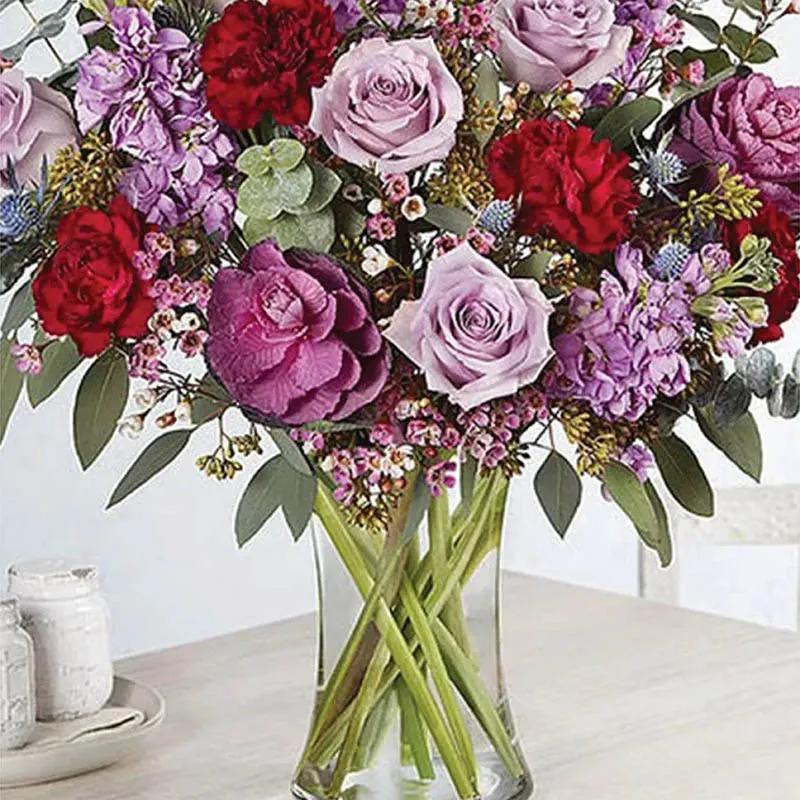 Purple and Red Flower Arrangement