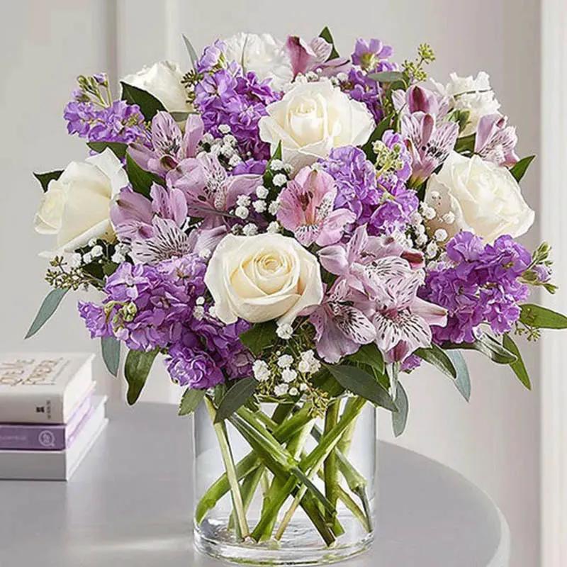 Purple and White Flower Arrangement