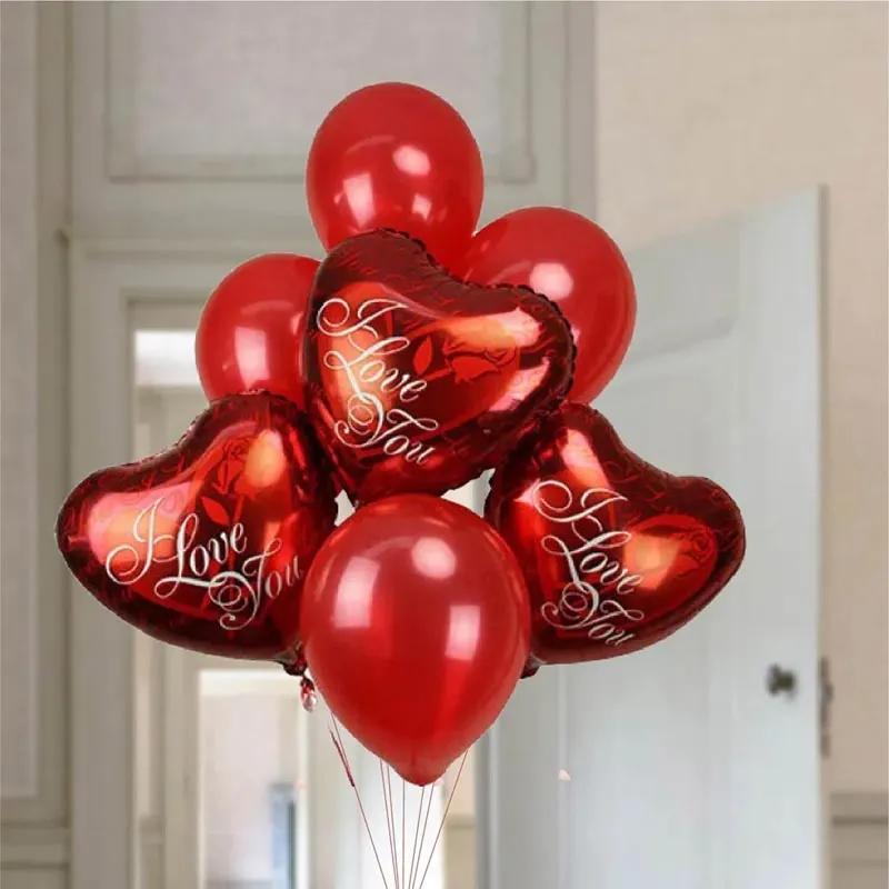 Red I Love You and Latex Balloons