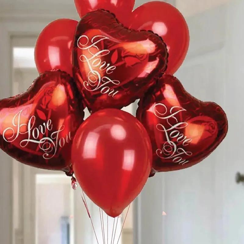 Red I Love You and Latex Balloons